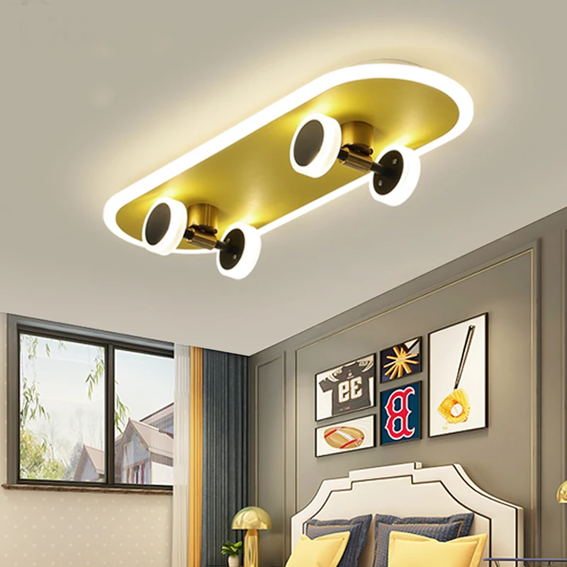 Modern Ceiling Lamp Cartoons Skateboard Led Ceiling Lights For Living Room Decoration Children's Bedroom Art Decor Light Fixture
Modern Ceiling Lamp Cartoons Skateboard Led Ceiling Lights For Living Room Decoration Children's Bedroom Art Decor Light Fixture