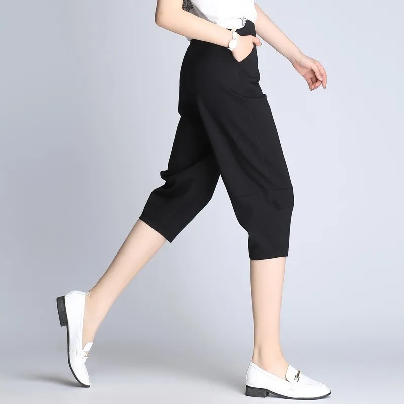 Summer Women Comfortable Calf Length Capri Plus Size 9XL Casual Streetwear Harem Pants White Elastic Waist Loose Jogging Pants
Summer Women Comfortable Calf Length Capri Plus Size 9XL Casual Streetwear Harem Pants White Elastic Waist Loose Jogging Pants