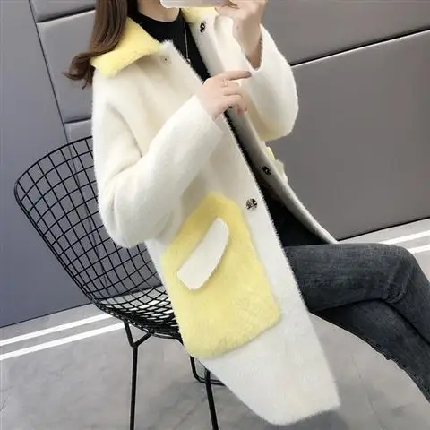 Women 2020 Autumn Winter New Imitation Mink Cashmere Cardigan Coat Female Long Sleeve Hooded Warm Casual Knitted Sweaters L16
Women 2020 Autumn Winter New Imitation Mink Cashmere Cardigan Coat Female Long Sleeve Hooded Warm Casual Knitted Sweaters L16