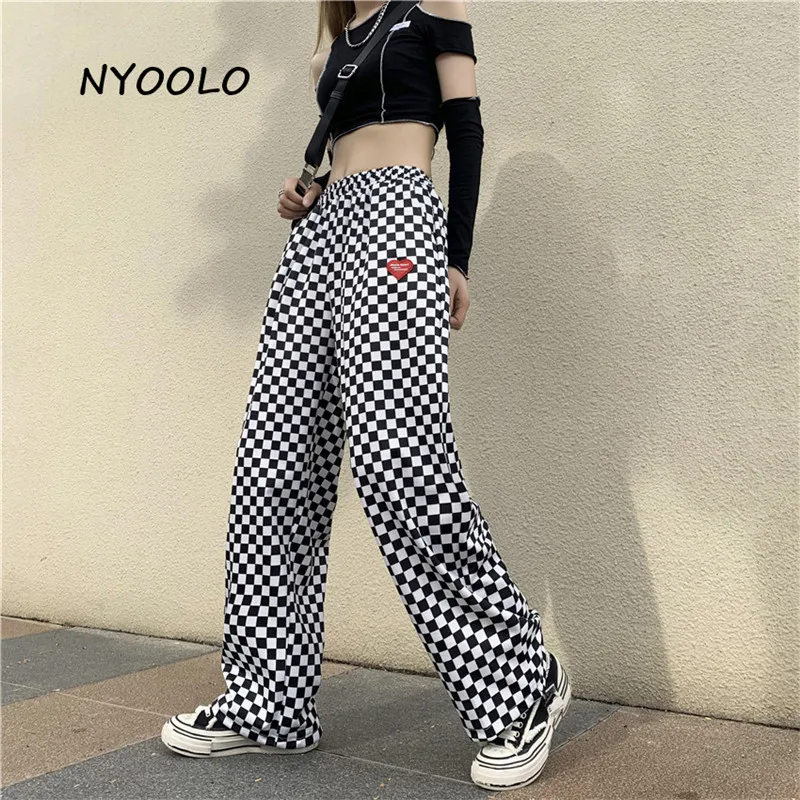 NYOOLO High Street Love Label Vintage Plaid Elastic Waist Straight Goth Pants Women Clothes Autumn Hip Hop Punk Baggy Trousers
NYOOLO High Street Love Label Vintage Plaid Elastic Waist Straight Goth Pants Women Clothes Autumn Hip Hop Punk Baggy Trousers