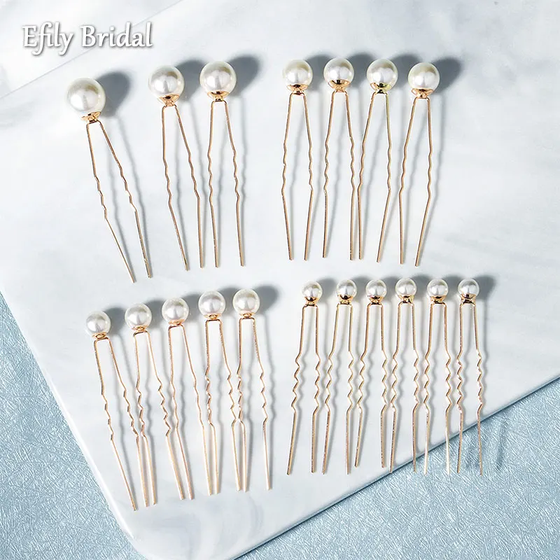 Efily 18pcs/lot Pearl Hairpins Gold Color Wedding Hair Accessories for Women Bridal Jewelry Headpiece Hairstyle Design Tools 
Efily 18pcs/lot Pearl Hairpins Gold Color Wedding Hair Accessories for Women Bridal Jewelry Headpiece Hairstyle Design Tools