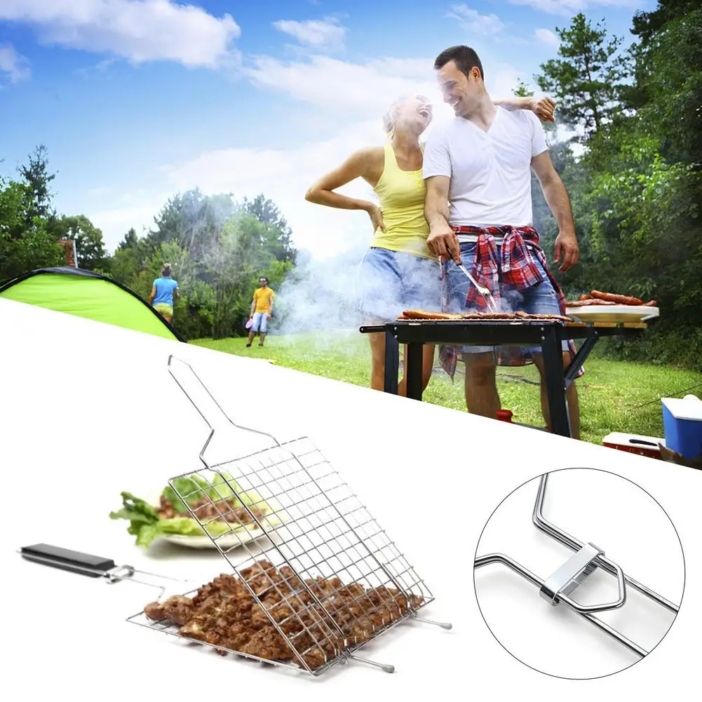 BBQ grill Stainless steel square Barbecue Net grilled fish vegetable chicken tool Hand held wooden handle Barbecue Basket
BBQ grill Stainless steel square Barbecue Net grilled fish vegetable chicken tool Hand held wooden handle Barbecue Basket