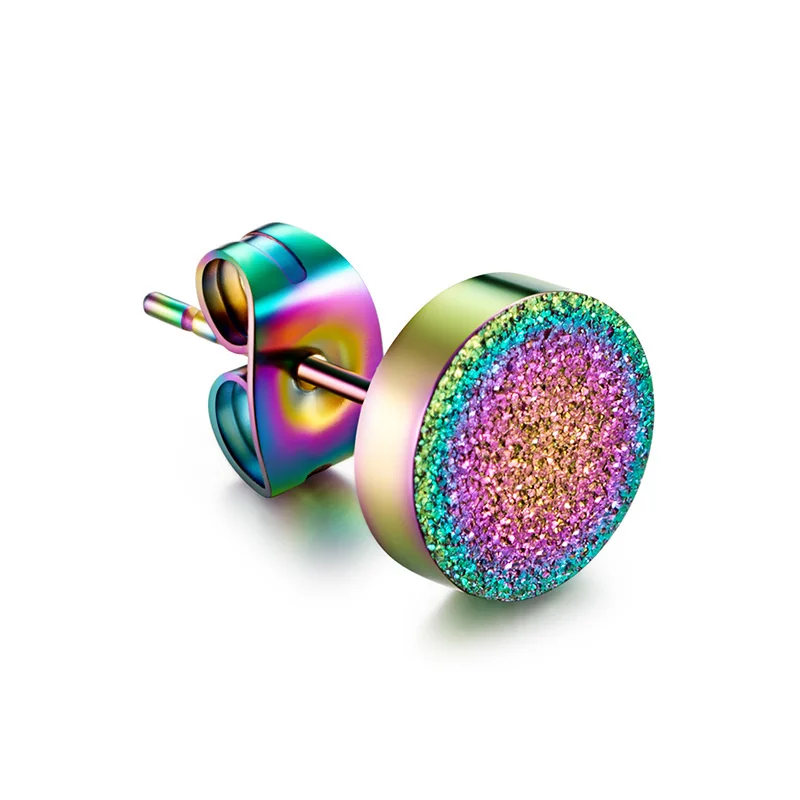 Cool Colorful Rainbow Frosted Ear Stud Piercing Earrings Unix Men Girl Stainless Steel Korean Fashion Party Unusual Stud Earring
Cool Colorful Rainbow Frosted Ear Stud Piercing Earrings Unix Men Girl Stainless Steel Korean Fashion Party Unusual Stud Earring