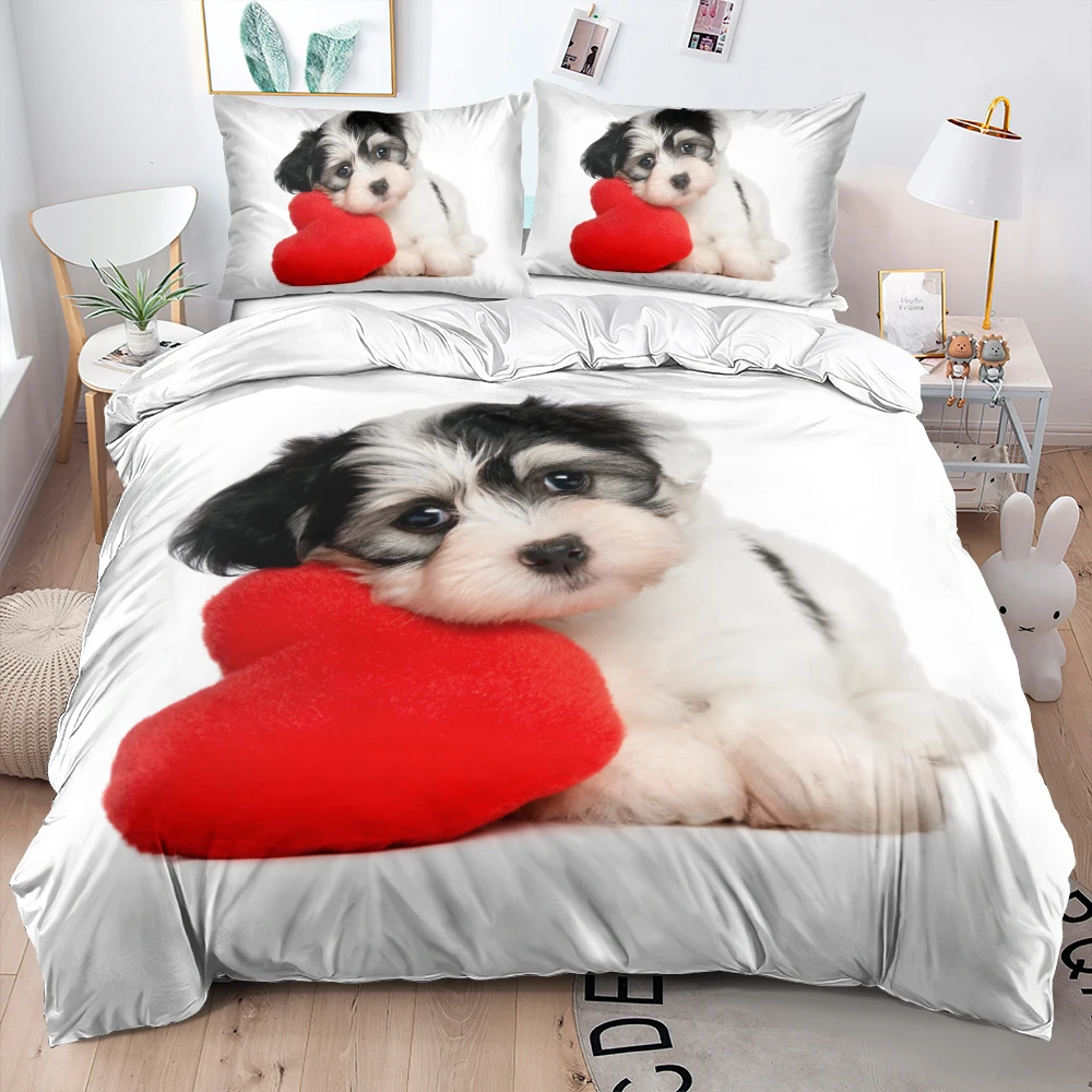 Baby Pet Dog with Red Heart Duvet Cover Set Comforter/Blanket Cover Set Twin Queen King Size 245x210cm Bedding Set Home Textile
Baby Pet Dog with Red Heart Duvet Cover Set Comforter/Blanket Cover Set Twin Queen King Size 245x210cm Bedding Set Home Textile