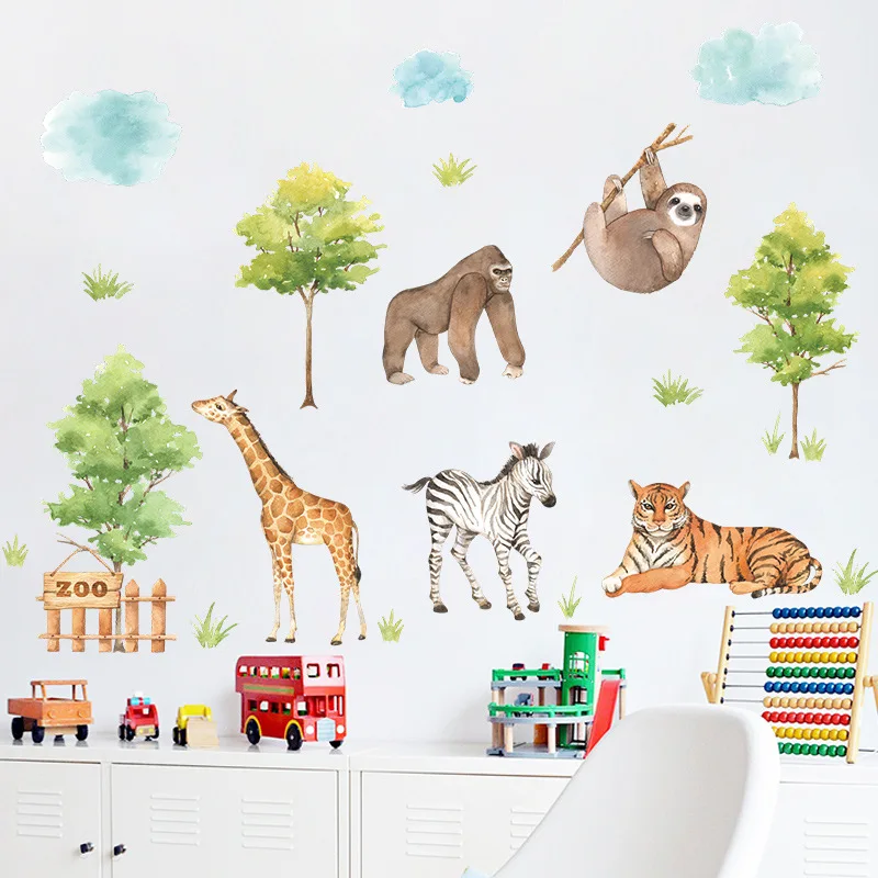 Cartoon Animals Wall Stickers Cute Gorilla Tiger Giraffe Forest Wall Decals Eco Friendly Kids Room Decoration Aesthetic Mural
Cartoon Animals Wall Stickers Cute Gorilla Tiger Giraffe Forest Wall Decals Eco Friendly Kids Room Decoration Aesthetic Mural