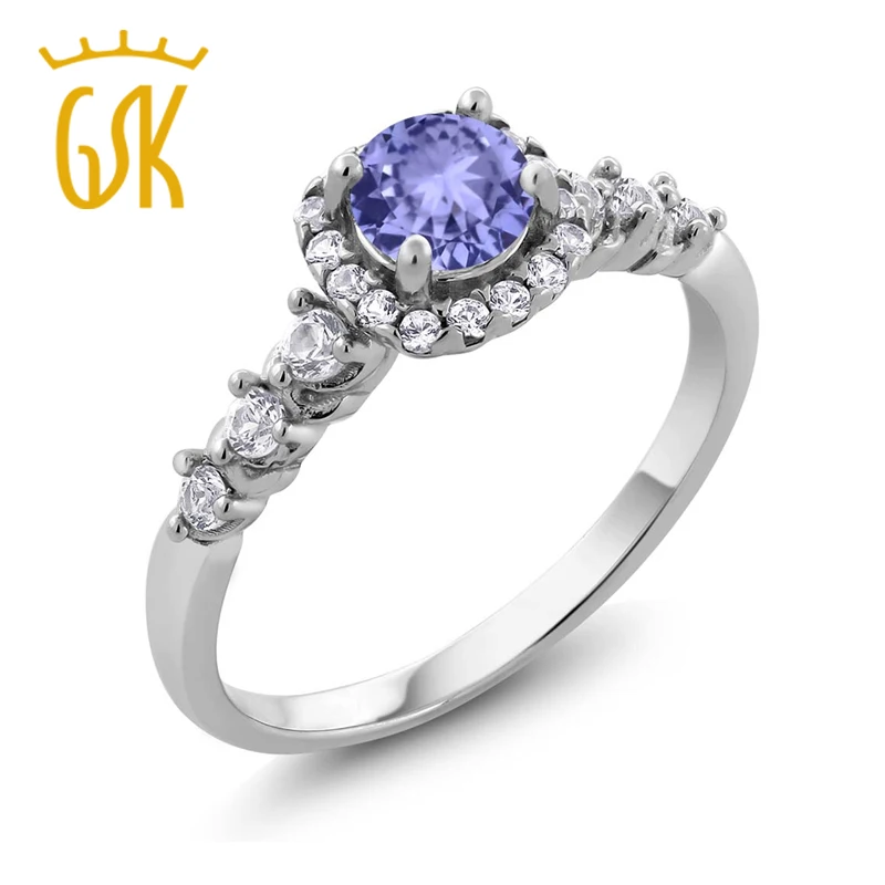 Фото GemStoneKing 925 пробы серебряные кольца для женщин 0 88 карат круглый натуральный