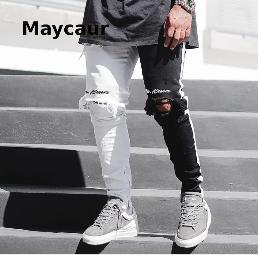Spring Autumn New Casual Men Jeans Hole Casual Pants Slim Black And White Patchwork Jogging Splicing Man Trousers
Spring Autumn New Casual Men Jeans Hole Casual Pants Slim Black And White Patchwork Jogging Splicing Man Trousers