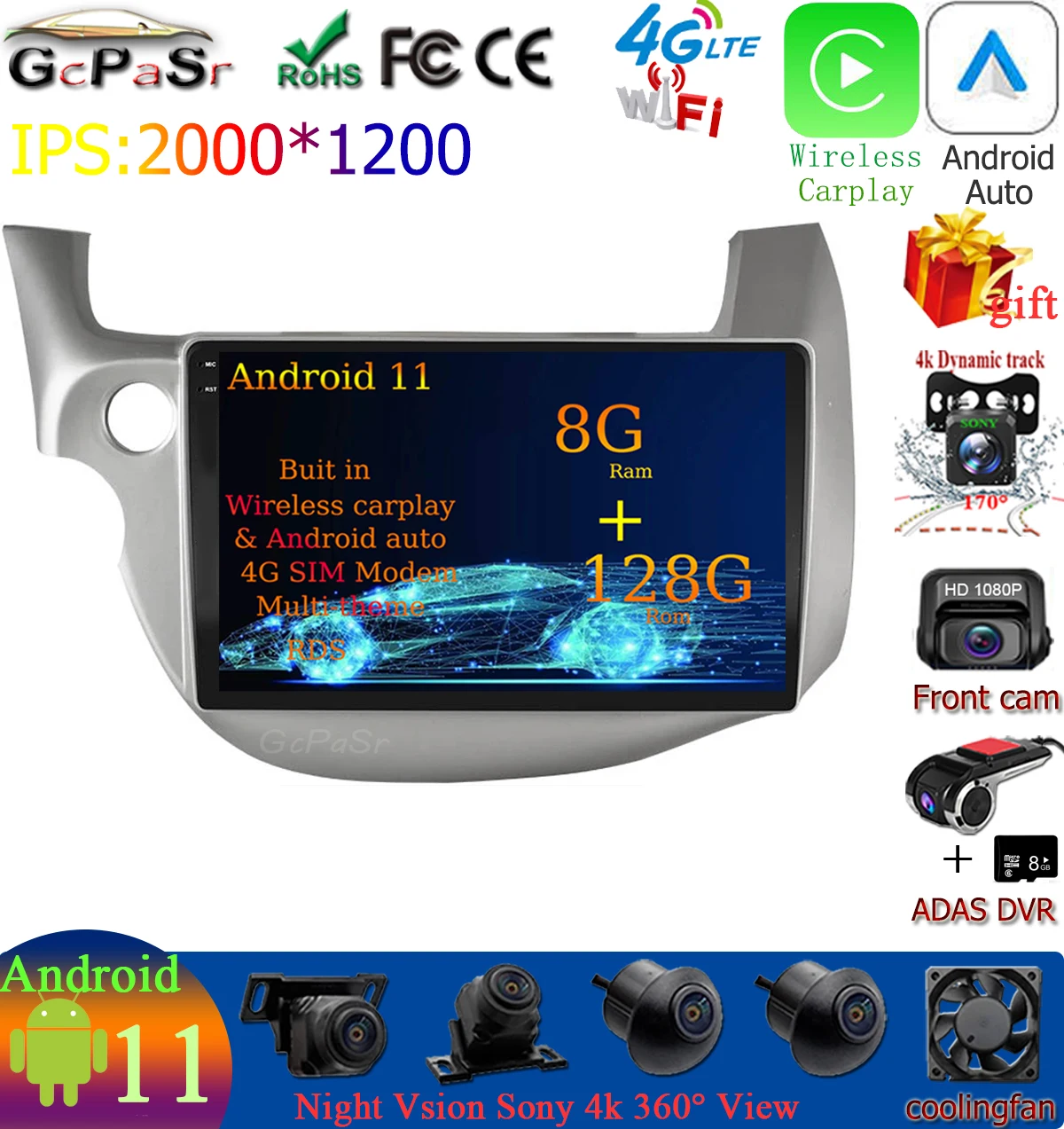 Автомобильный стерео Мультимедийный Плеер на Android 11 для HONDA FIT JAZZ 2008 - 2013 360 камера автомобильное радио GPS навигация WiFi BT Carplay авто
Автомобильный стерео Мультимедийный Плеер на Android 11 для HONDA FIT JAZZ 2008 - 2013 360 камера автомобильное радио GPS навигация WiFi BT Carplay авто