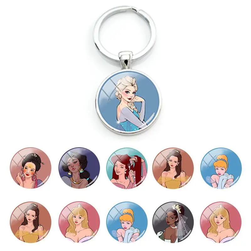 Disney Princess Cartoon Picture Anime Key Rings Pendant Glass Cabochon Creative Design Keychains Gifts for Women Jewelry DSY406
Disney Princess Cartoon Picture Anime Key Rings Pendant Glass Cabochon Creative Design Keychains Gifts for Women Jewelry DSY406