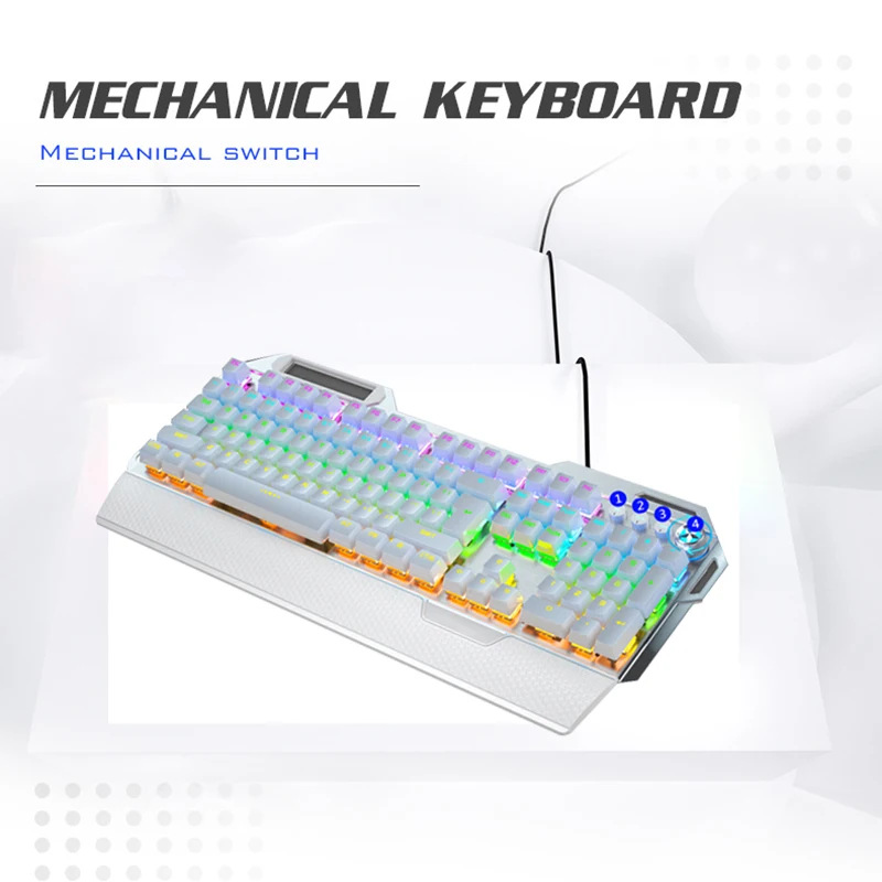 Металлическая Механическая Клавиатура K100, профессиональная проводная USB-клавиатура с 12 видами динамического шатра, 104 клавиш
Металлическая Механическая Клавиатура K100, профессиональная проводная USB-клавиатура с 12 видами динамического шатра, 104 клавиш