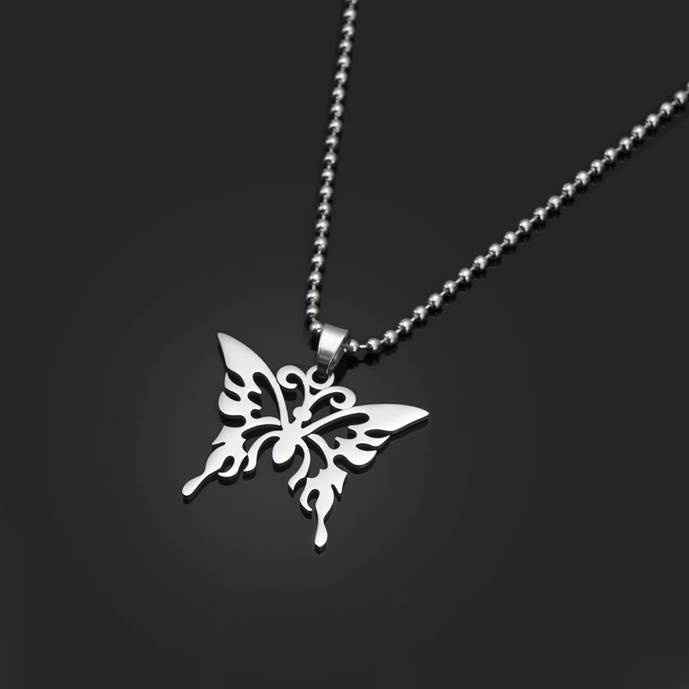 Stainless Steel Butterfly Pendant Necklace Goth Fashion Jewelry Men Women Punk Necklace Commemorate Costume Jewelry
Stainless Steel Butterfly Pendant Necklace Goth Fashion Jewelry Men Women Punk Necklace Commemorate Costume Jewelry