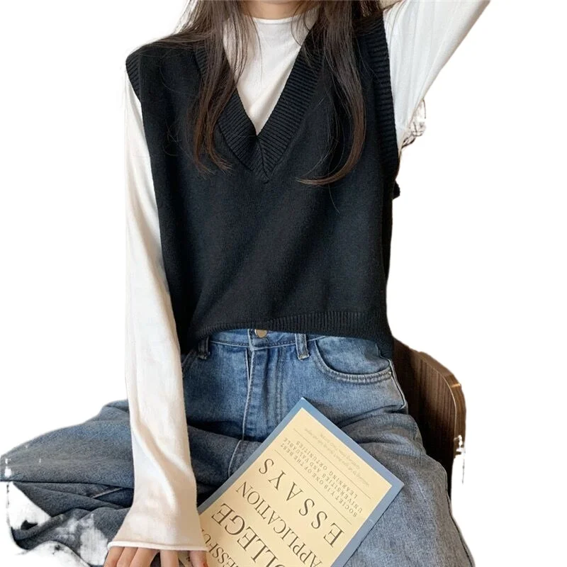 Sweater Vest Women Solid Autumn Winter All-match Leisure Outerwear Knitted V-Neck Sleeveless Female Elegant Chic Simple Harajuku
Sweater Vest Women Solid Autumn Winter All-match Leisure Outerwear Knitted V-Neck Sleeveless Female Elegant Chic Simple Harajuku