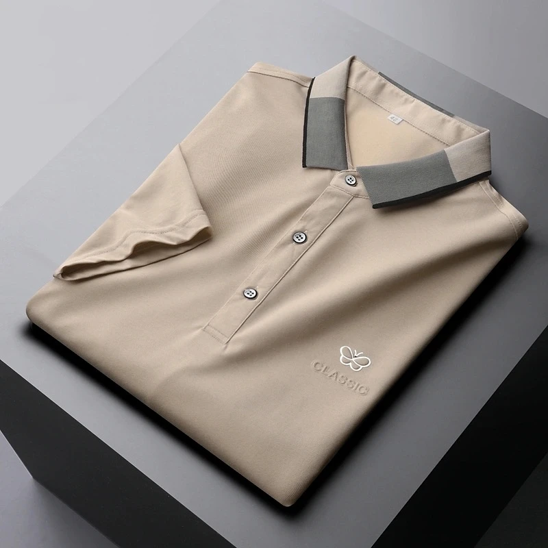 High-quality brand design contrast lapel T-shirt mulberry silk polo shirt men's short sleeve summer ice silk breathable Paul
High-quality brand design contrast lapel T-shirt mulberry silk polo shirt men's short sleeve summer ice silk breathable Paul