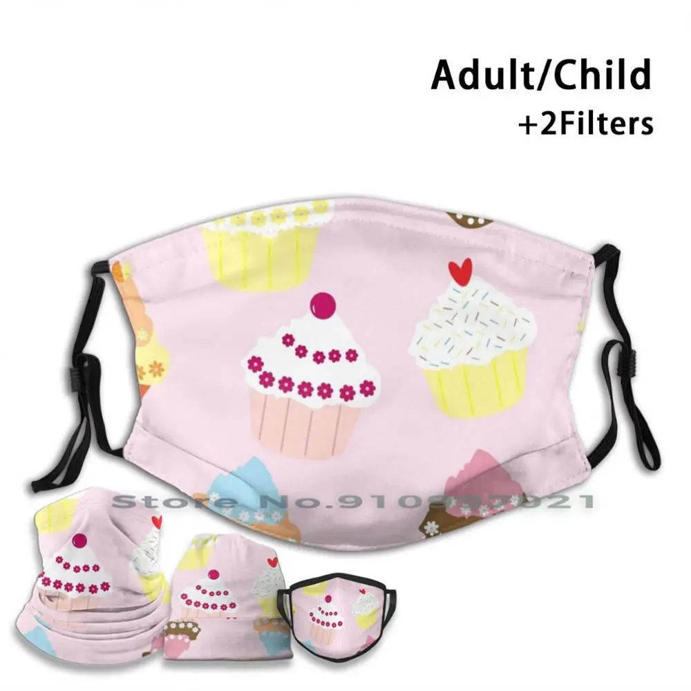 Сладкий кексы принт PM2.5 фильтр многоразовые лицевая маска для детей и взрослых; Милые торты печь выпечки кексов чехол-накладка 
Сладкий кексы принт PM2.5 фильтр многоразовые лицевая маска для детей и взрослых; Милые торты печь выпечки кексов чехол-накладка