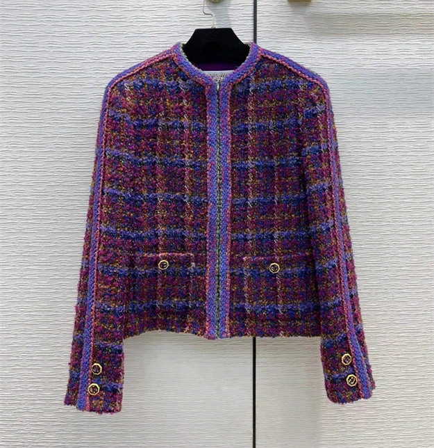 Женская одежда в европейском и американском стиле, новинка зимы 2022, модное фиолетовое твидовое пальто с длинным рукавом и круглым вырезом и ...
Женская одежда в европейском и американском стиле, новинка зимы 2022, модное фиолетовое твидовое пальто с длинным рукавом и круглым вырезом и ...