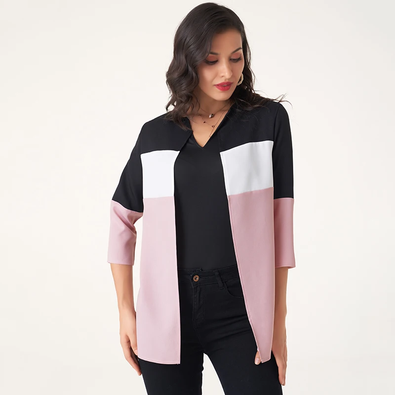 2022 Spring Autumn Women's Thin Cardigan Jacket Coat Pink Black White Patchwork Sweet Three-quarter Long Sleeve Thin Suit Coat
2022 Spring Autumn Women's Thin Cardigan Jacket Coat Pink Black White Patchwork Sweet Three-quarter Long Sleeve Thin Suit Coat