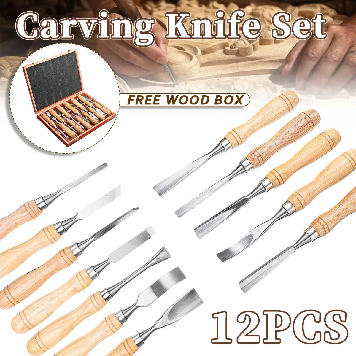 12Pcs/Set Woodworking Carving Chisel Knives Set Turning Tools Wood Craft Gouge Skew Parting Detail Chisel Handle Sculpture Knive
12Pcs/Set Woodworking Carving Chisel Knives Set Turning Tools Wood Craft Gouge Skew Parting Detail Chisel Handle Sculpture Knive