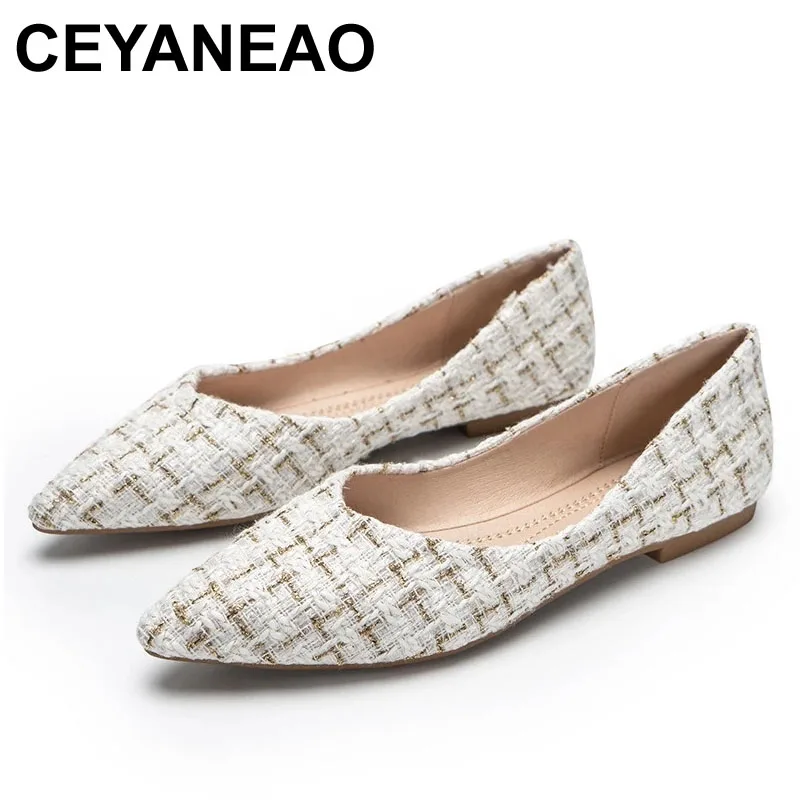 CEYANEAOKorean Pointed toe fabric ballet flats woman loafers shallow slip on shoes women party checkered soft bottom ballerina
CEYANEAOKorean Pointed toe fabric ballet flats woman loafers shallow slip on shoes women party checkered soft bottom ballerina