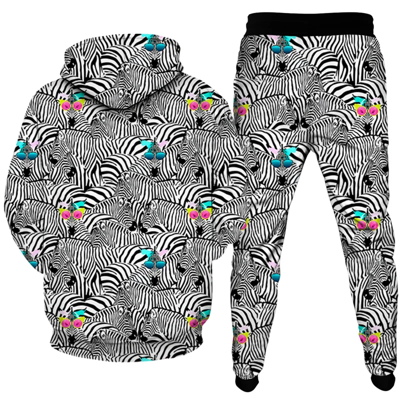 2021 tide brand 3d printing zebra pattern fashion creative personality men's hooded suit sports casual sweater two-piece suit
2021 tide brand 3d printing zebra pattern fashion creative personality men's hooded suit sports casual sweater two-piece suit