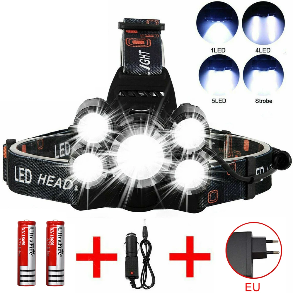 Ultra Bright LED Headlight USB DC Charging Headlamp Waterproof Head Front Light 4 Modes Head Torch Use
Ultra Bright LED Headlight USB DC Charging Headlamp Waterproof Head Front Light 4 Modes Head Torch Use