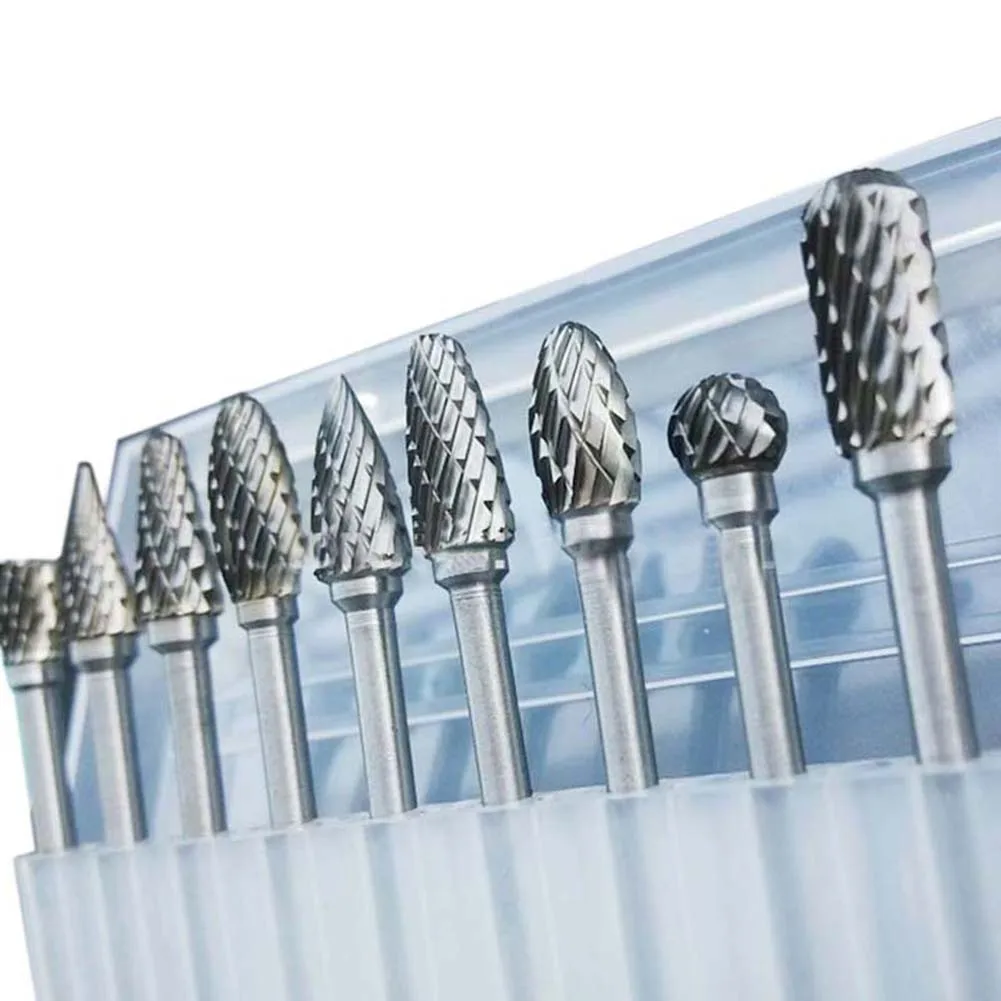 10pcs Rotary Burr Set Tungsten Carbide Burrs 1/8'' Shank Die Tool Durable High Quality
10pcs Rotary Burr Set Tungsten Carbide Burrs 1/8'' Shank Die Tool Durable High Quality