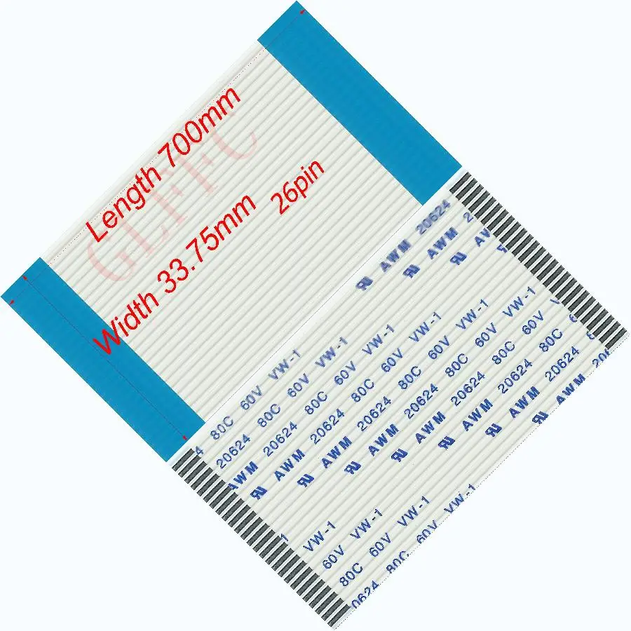 26pin 1,25 шаг 700 мм-5500 мм A-Тип Гибкий плоский кабель FFC awm 20624 ROHS для TTL LCD DVD Компьютера 
26pin 1,25 шаг 700 мм-5500 мм A-Тип Гибкий плоский кабель FFC awm 20624 ROHS для TTL LCD DVD Компьютера