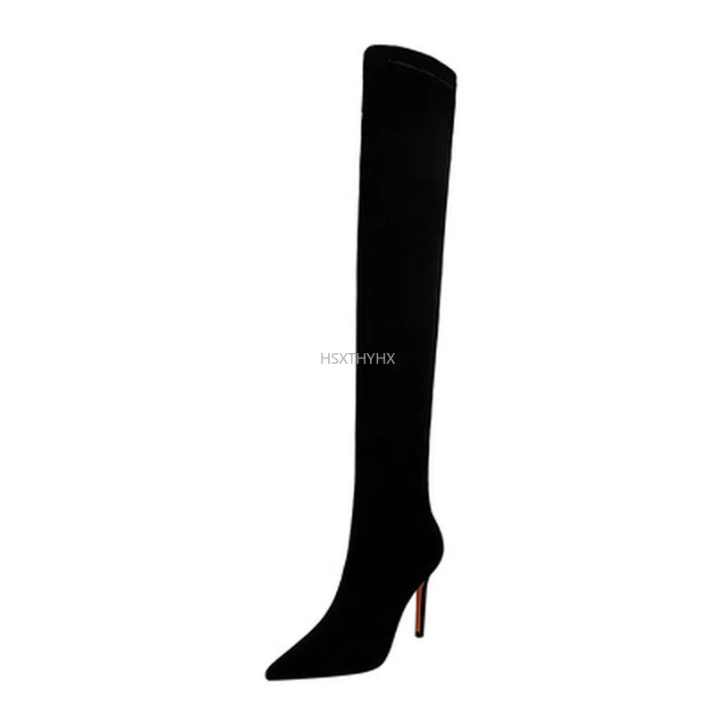 European and American Style Fashion Stretch Cloth Sexy Nightclub Was Thin, Pointed Toe Over The Knee High-heeled Boots for Women
European and American Style Fashion Stretch Cloth Sexy Nightclub Was Thin, Pointed Toe Over The Knee High-heeled Boots for Women