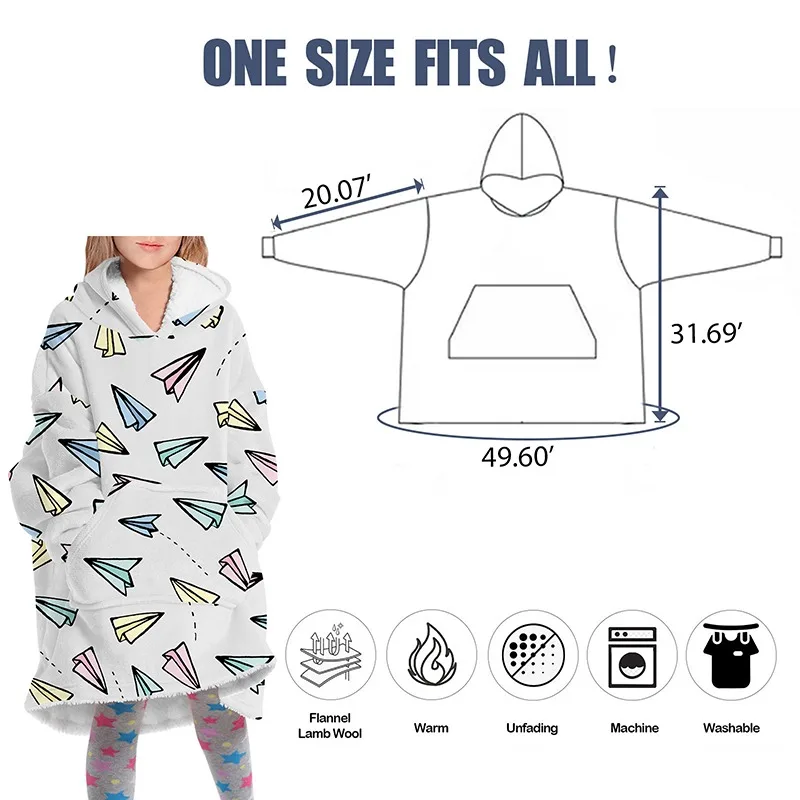 Children's average size Avocado digital printing family home loose warm cashmere sweater can wear blanket in winter
Children's average size Avocado digital printing family home loose warm cashmere sweater can wear blanket in winter
