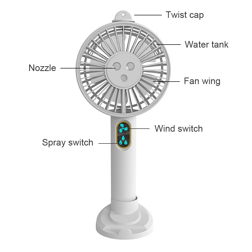Portable Spray Mist Fan Reusable USB Rechargeable Adjustable Handheld Mini Fan Cooling Air Conditioner Humidifier Outdoor
Portable Spray Mist Fan Reusable USB Rechargeable Adjustable Handheld Mini Fan Cooling Air Conditioner Humidifier Outdoor