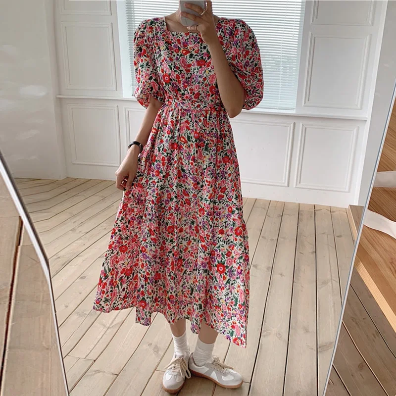 Puff Sleeve Floral Maxi Dress Square Collar a Line Cotton Robe Summer 2021 Boho Plus Size Midi Elegant Korean Harajuku Sukienki
Puff Sleeve Floral Maxi Dress Square Collar a Line Cotton Robe Summer 2021 Boho Plus Size Midi Elegant Korean Harajuku Sukienki