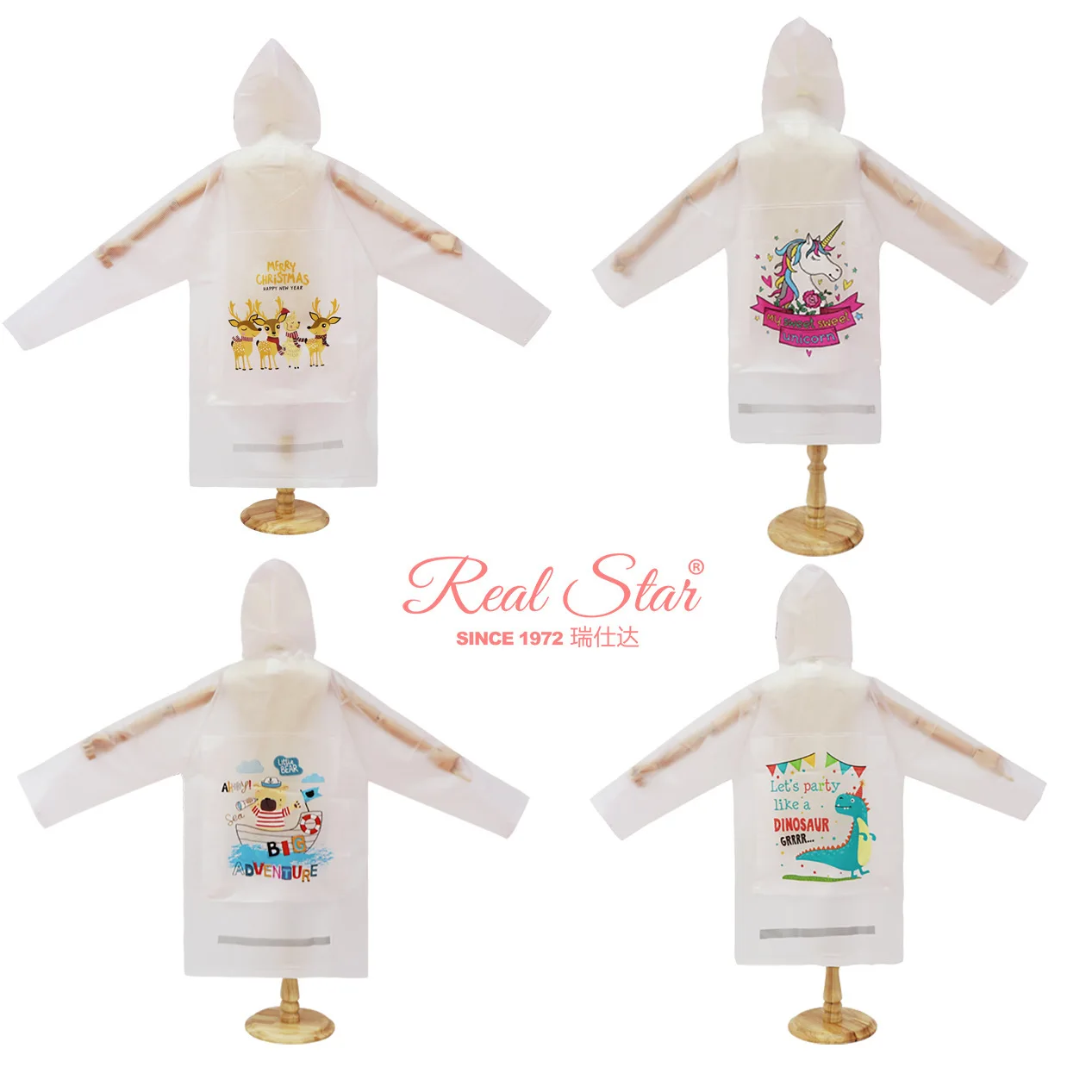 Outdoor cartoon students' frosted transparent poncho with reflective strip PVC one-piece dinosaur children's raincoat with bag
Outdoor cartoon students' frosted transparent poncho with reflective strip PVC one-piece dinosaur children's raincoat with bag