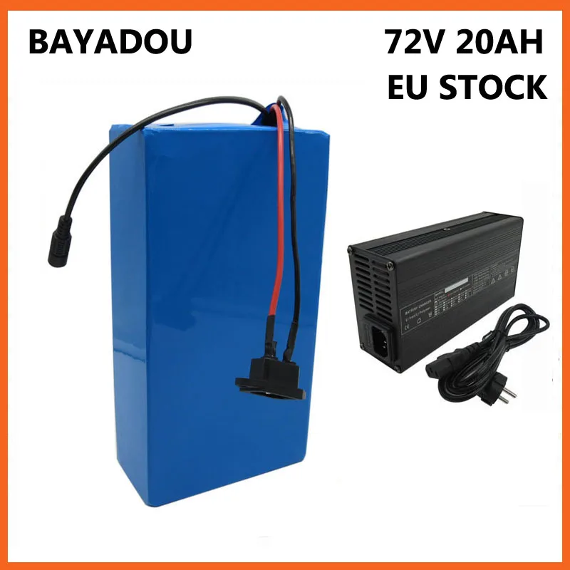 

72V 20AH Li-ion Lithium 18650 20S Battery Pack 2000W 72 Volt 21AH Ebike Electric Bicycle Scooter Batterie Akku 84V 2A Charger
