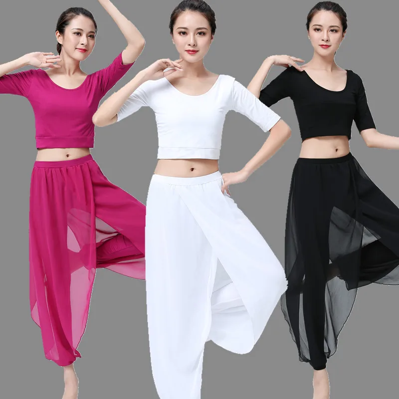 

Yoga Suit Set Summer Modal White Elegant Gauze Yoga Dance Fitness Thin Style Elegant Fairy Spirit Body Sports Training Clothes