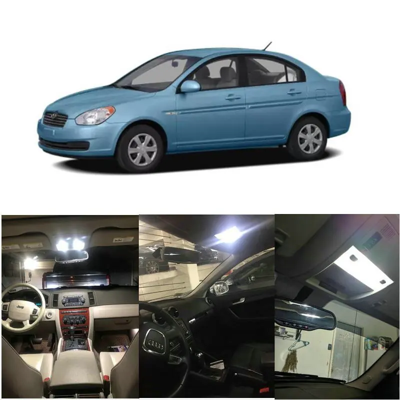 Внутренние светодиодные фары для 2006 Hyundai Accent Azera Santa Fe Tiburon автомобильные