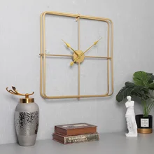 Large Square Retro Metal Wall Clock Double Layer Antique Iron Frame Mute Watch Modern Livingroom Hotel Home Decor Numerals Clock