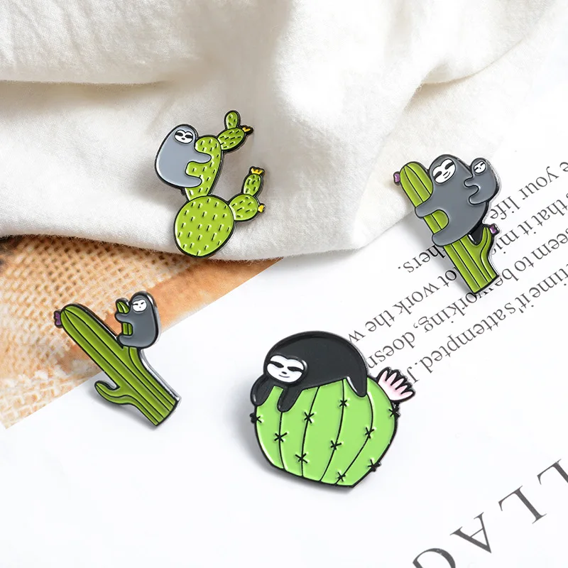 Funny Sloth Hug Cactus Enamel Pin Reliance Plant Elf Friendship Custom Pushpin Lapel Brooch Clothes Jewelry Gift to Friends
Funny Sloth Hug Cactus Enamel Pin Reliance Plant Elf Friendship Custom Pushpin Lapel Brooch Clothes Jewelry Gift to Friends