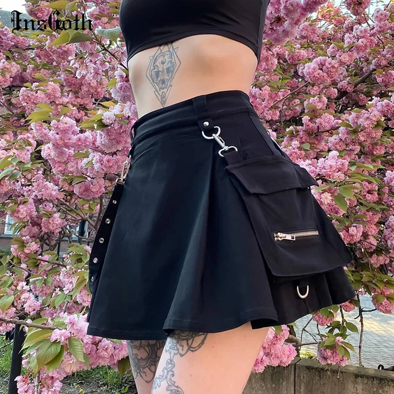 InsGoth Harajuku Punk Gothic Black High Waist Black Skirts Women Sexy Patchwork Bandage Mini Skirt Female Streetwear Summer Chie
InsGoth Harajuku Punk Gothic Black High Waist Black Skirts Women Sexy Patchwork Bandage Mini Skirt Female Streetwear Summer Chie