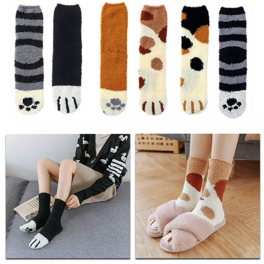 1 Pair Coral Fleece Cat Paw Socks Striped Printed Thick Warm Floor Socks Adult Women Sleep Socks Winter Warm 2020 Christmas Gift
1 Pair Coral Fleece Cat Paw Socks Striped Printed Thick Warm Floor Socks Adult Women Sleep Socks Winter Warm 2020 Christmas Gift