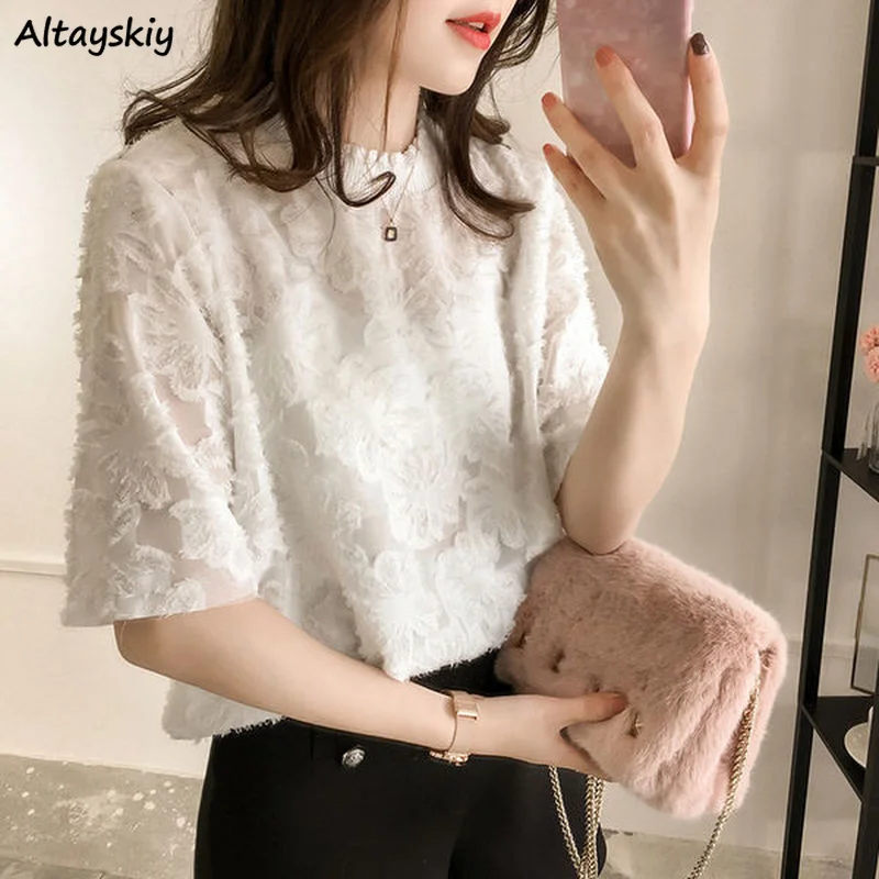 Elegant Women Blouse Fashion Lace Summer Half Sleeve Clothes Korean Style Ins Fairy Comfortable Leisure Party Feminine Tender
Elegant Women Blouse Fashion Lace Summer Half Sleeve Clothes Korean Style Ins Fairy Comfortable Leisure Party Feminine Tender
