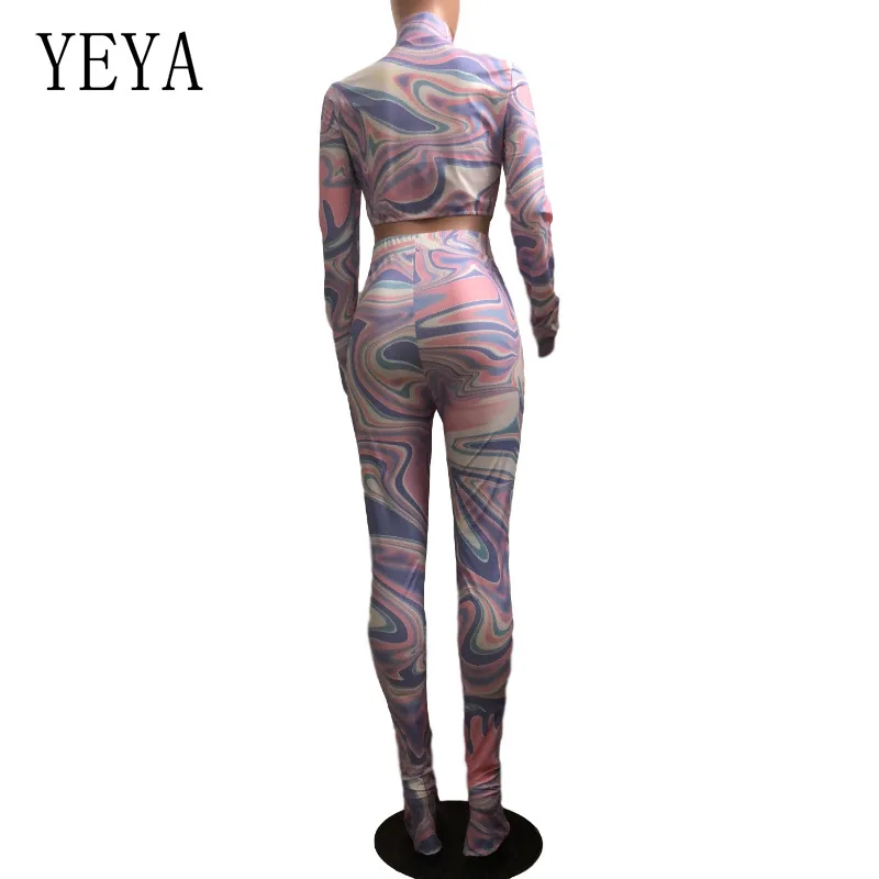 YEYA Casual Print Two Piece Set Turtlemeck Long Sleeve Hollow Out Tops Long Pant 2 Pieces Set Party Autumn Women Matching Sets 
YEYA Casual Print Two Piece Set Turtlemeck Long Sleeve Hollow Out Tops Long Pant 2 Pieces Set Party Autumn Women Matching Sets