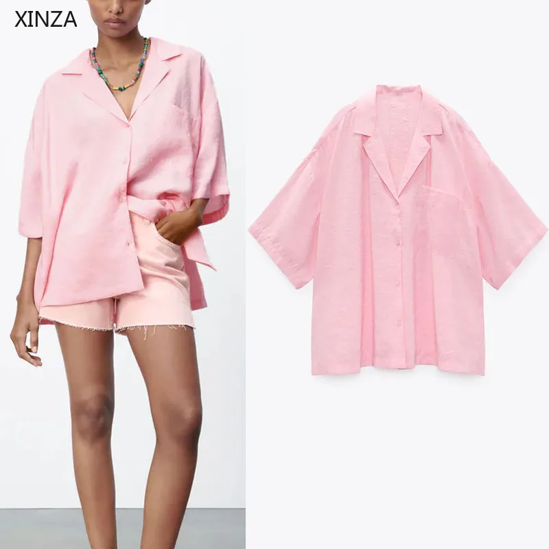 Женская плиссированная блузка za, винтажная Свободная рубашка розового и белого цвета с длинным рукавом и боковыми разрезами, на пуговицах, ...
Женская плиссированная блузка za, винтажная Свободная рубашка розового и белого цвета с длинным рукавом и боковыми разрезами, на пуговицах, ...