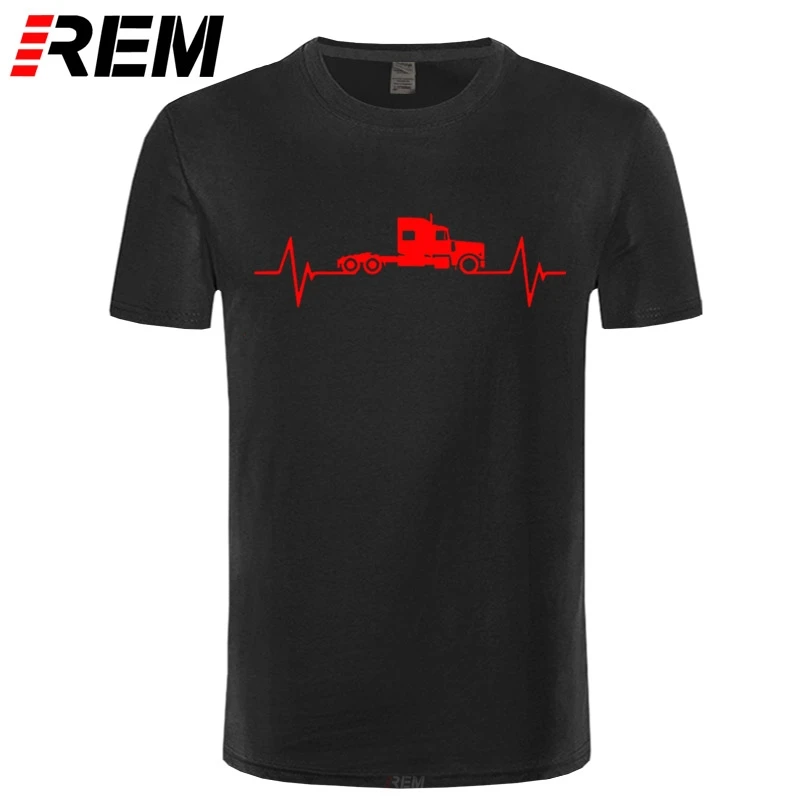 Мужская футболка с коротким рукавом REM Truck Driver Heartbeat Love простая повседневная для