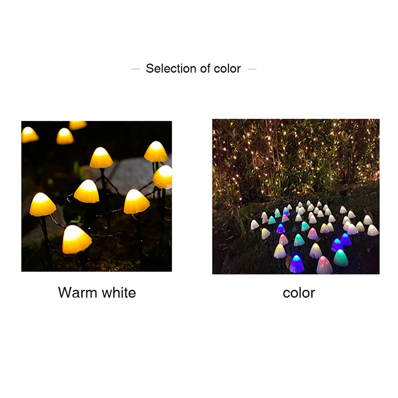 Solar LED Light Outdoor Mushroom Garden Decoration Lights IP66 Waterproof Garden Garland Furniture Decor Solar Cell Fairy Lights
Solar LED Light Outdoor Mushroom Garden Decoration Lights IP66 Waterproof Garden Garland Furniture Decor Solar Cell Fairy Lights