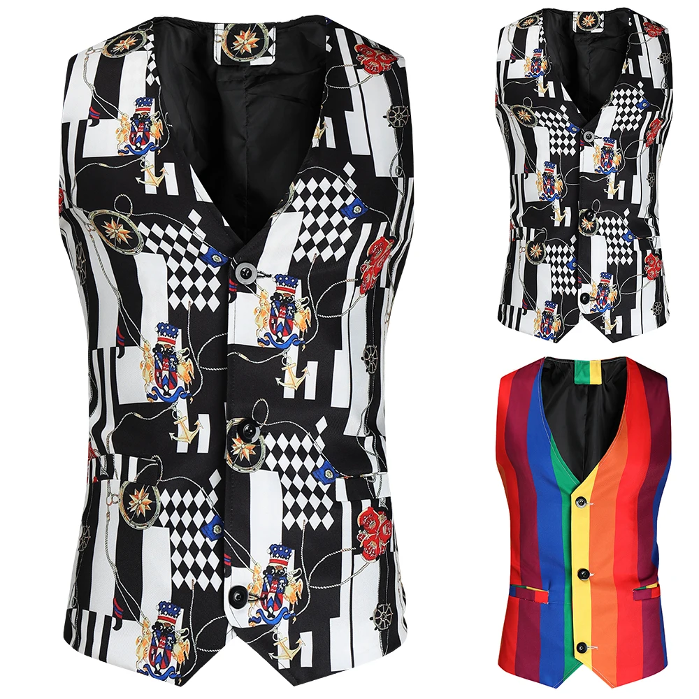 Party Vests Men Businesswear Waistcoat Blazers Rainbow Stripe Formal Party Evening Blazer Wedding Slim Fit Casual Vest
Party Vests Men Businesswear Waistcoat Blazers Rainbow Stripe Formal Party Evening Blazer Wedding Slim Fit Casual Vest