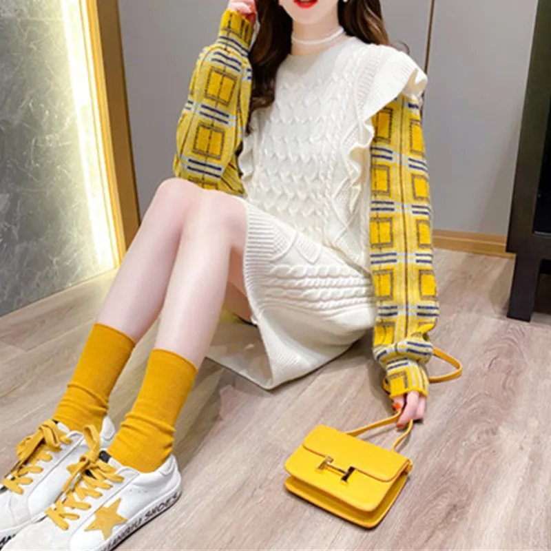 2020 New Autumn Winter Fashion Fake Two-Piece Pullover Sweater Mid-Length Loose All-Match Thicken knitting Sweaters Female A304
2020 New Autumn Winter Fashion Fake Two-Piece Pullover Sweater Mid-Length Loose All-Match Thicken knitting Sweaters Female A304