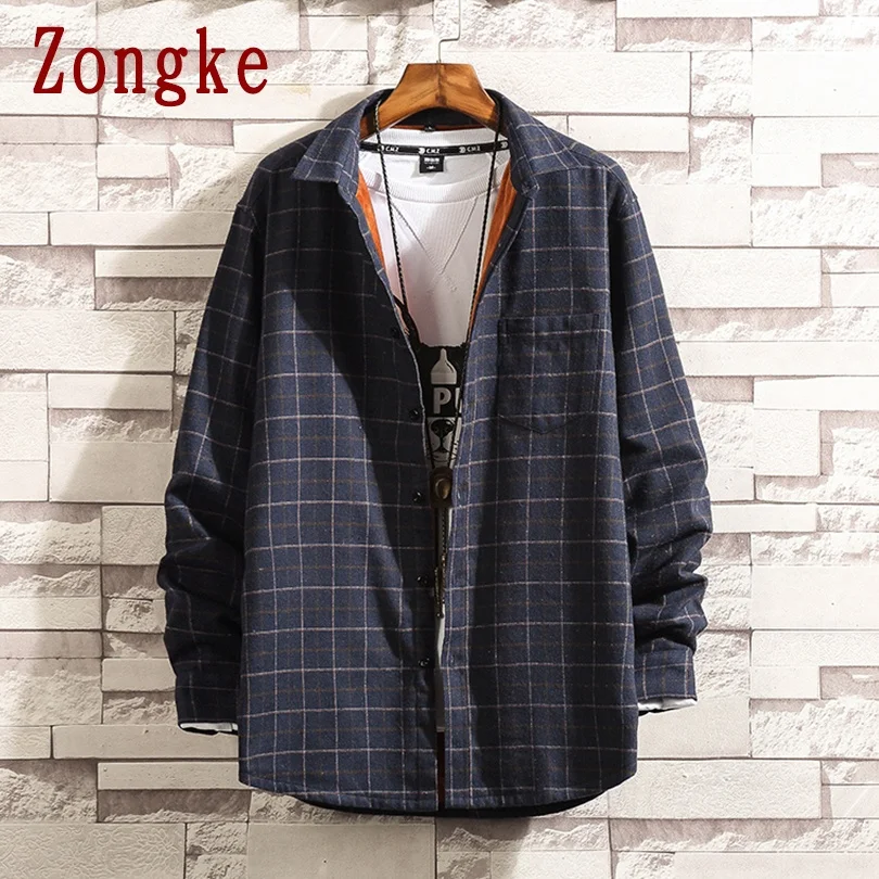 Zongke Flannel Casual Shirts For Men Clothing 2021 Fashion Streetwear Men Shirt Vintage Long Sleeve Plaid Shirt Men M-3XL
Zongke Flannel Casual Shirts For Men Clothing 2021 Fashion Streetwear Men Shirt Vintage Long Sleeve Plaid Shirt Men M-3XL