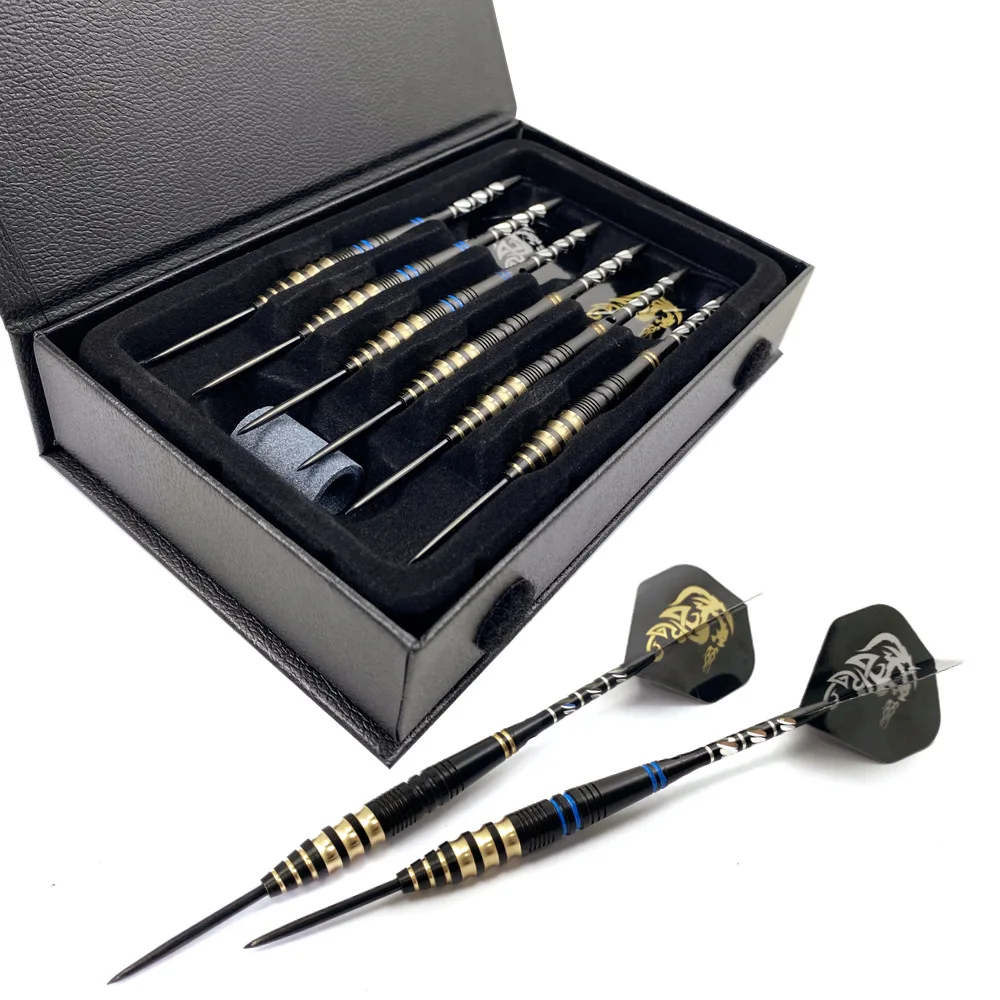 

New 6pcs/set 23g Tungsten Steel Needle Darts Gift Box Set with Grindstone for High-quality Dart Game Competition