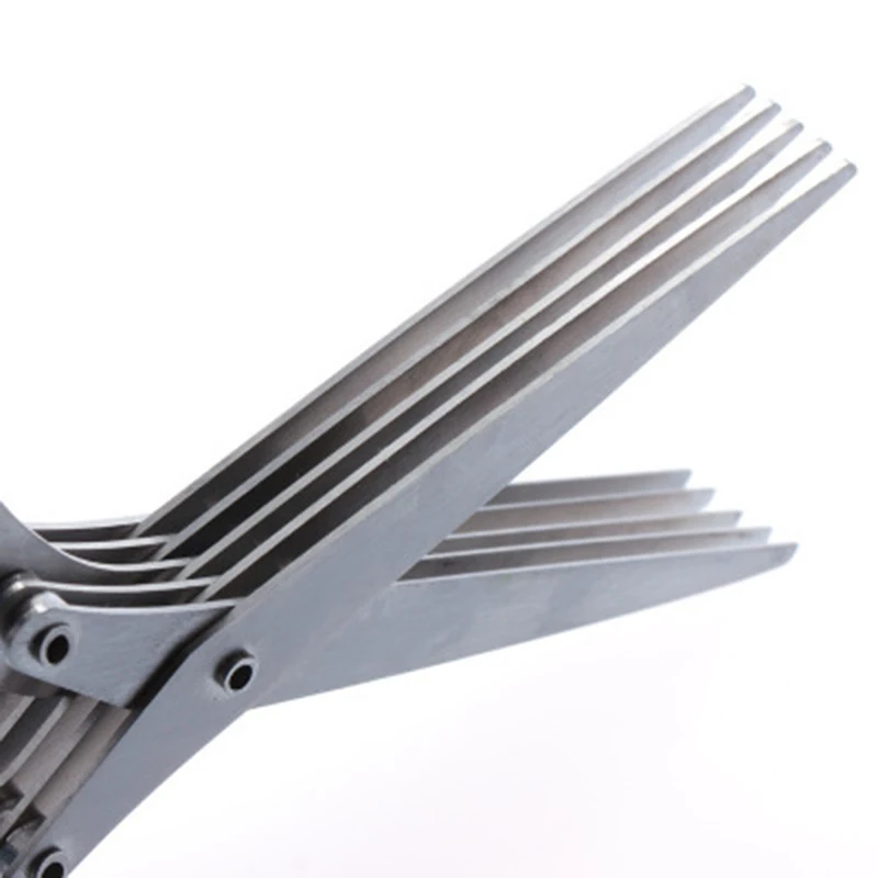19x7.5 cm Minced 5 Layers Multifunctional Kitchen scissor Shredded Chopped Scallion Cutter Herb Laver Spices Cook Tool cut
19x7.5 cm Minced 5 Layers Multifunctional Kitchen scissor Shredded Chopped Scallion Cutter Herb Laver Spices Cook Tool cut