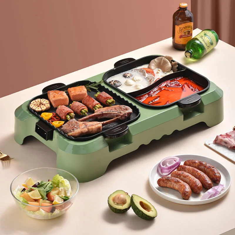 220V Multifunction Electric Grill Smokeless Barbecue Baking Plates Hot pot Steak Korean BBQ Non-stick Grilled Meat Machine Oven
220V Multifunction Electric Grill Smokeless Barbecue Baking Plates Hot pot Steak Korean BBQ Non-stick Grilled Meat Machine Oven
