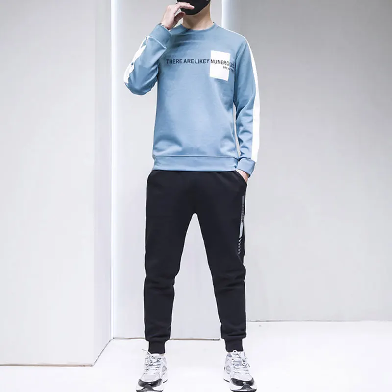 Spring Autumn Casual Mens Tracksuits Solid Black O-neck Drawstring Printing Full Sleeve Mens Two Piece Tracksuit Set Vetements
Spring Autumn Casual Mens Tracksuits Solid Black O-neck Drawstring Printing Full Sleeve Mens Two Piece Tracksuit Set Vetements